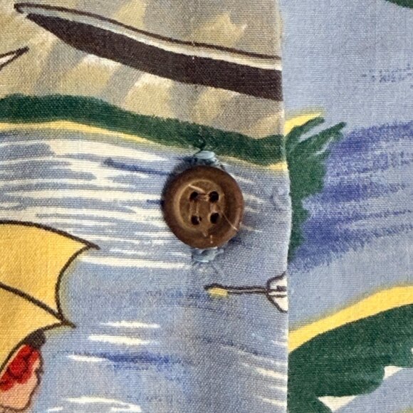 Reyn Spooner Hawaiian Traditions Men Rayon Shirt Small Hula Island Scene Vintage - Picture 7 of 10